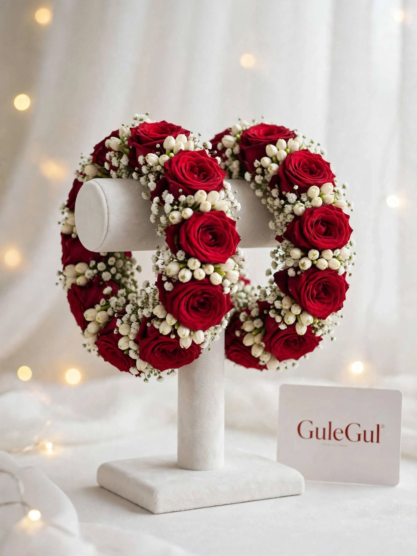 Red Rose Jasmine Bud Gajra — GuleGul Flowers