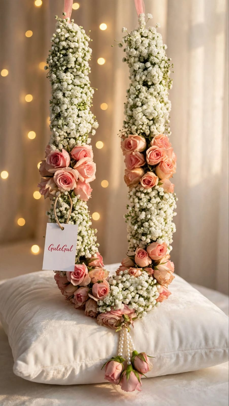 Peach Rose Wedding Garland — GuleGul Flowers