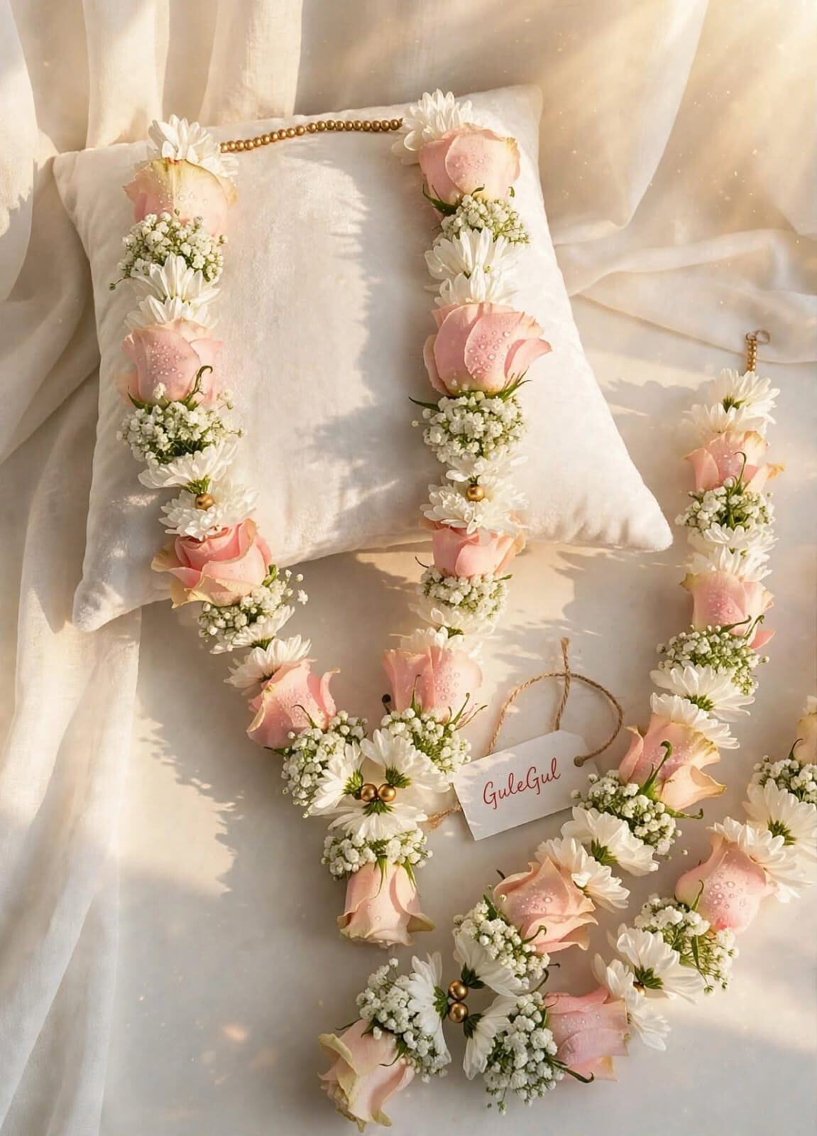 Pink Rose Wedding Garland — GuleGul Flowers