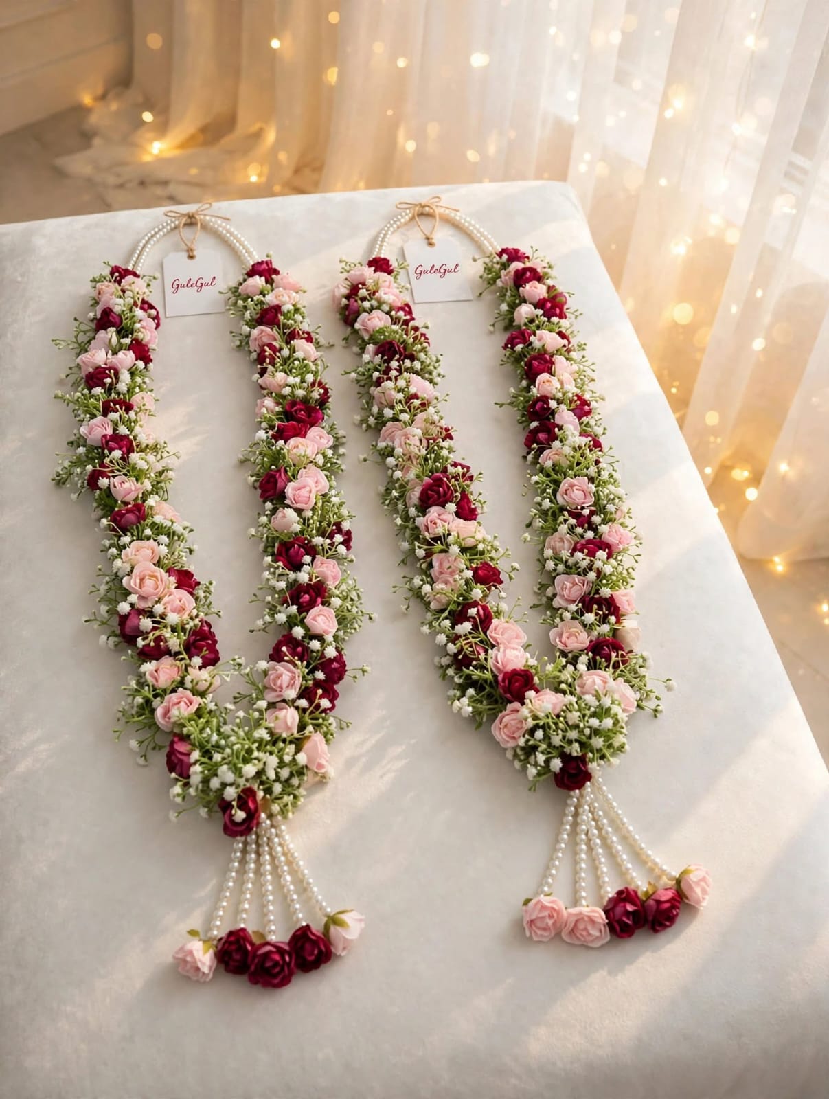 Red and Pink Wedding Garland — GuleGul Flowers