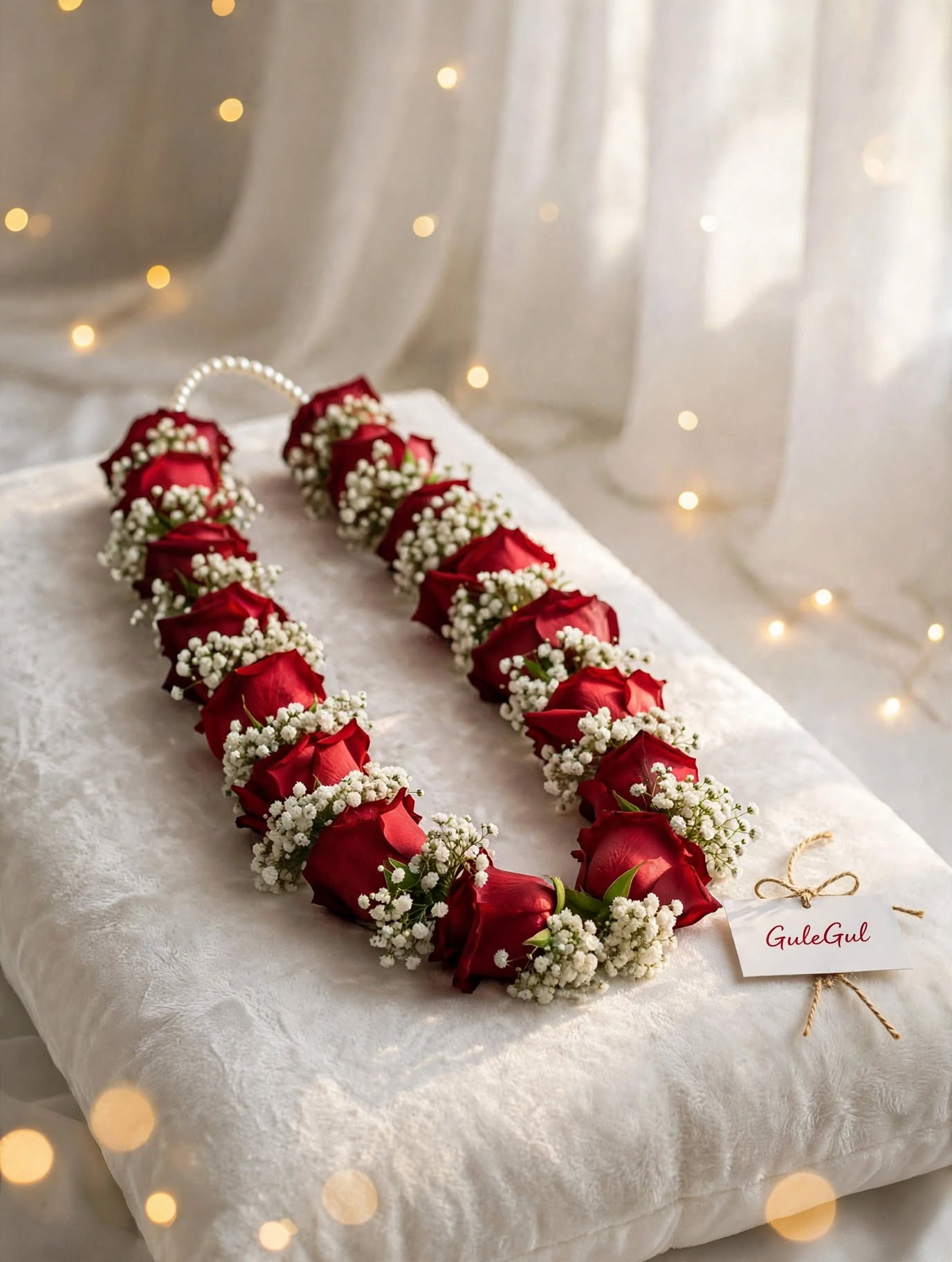 Rose and Babybreath Wedding Garland — GuleGul Flowers