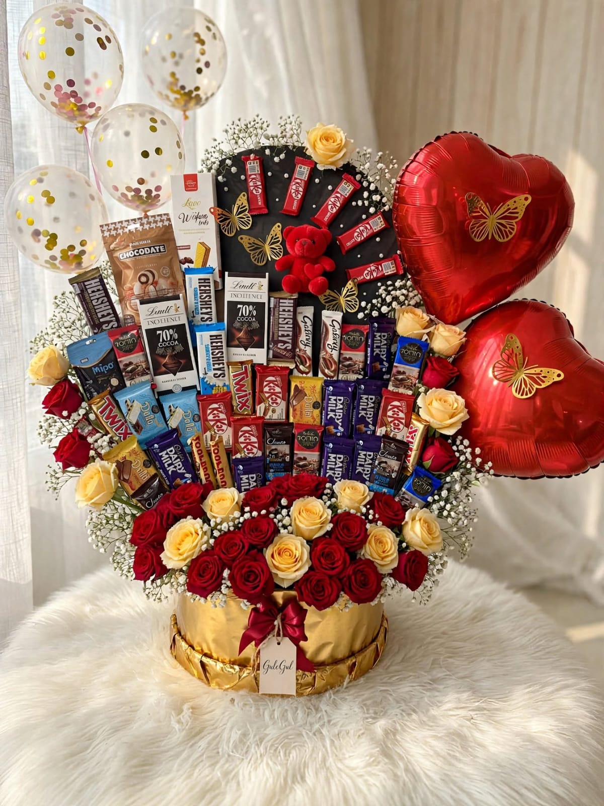 Chocolate Box with Red Rose — GuleGul Flowers