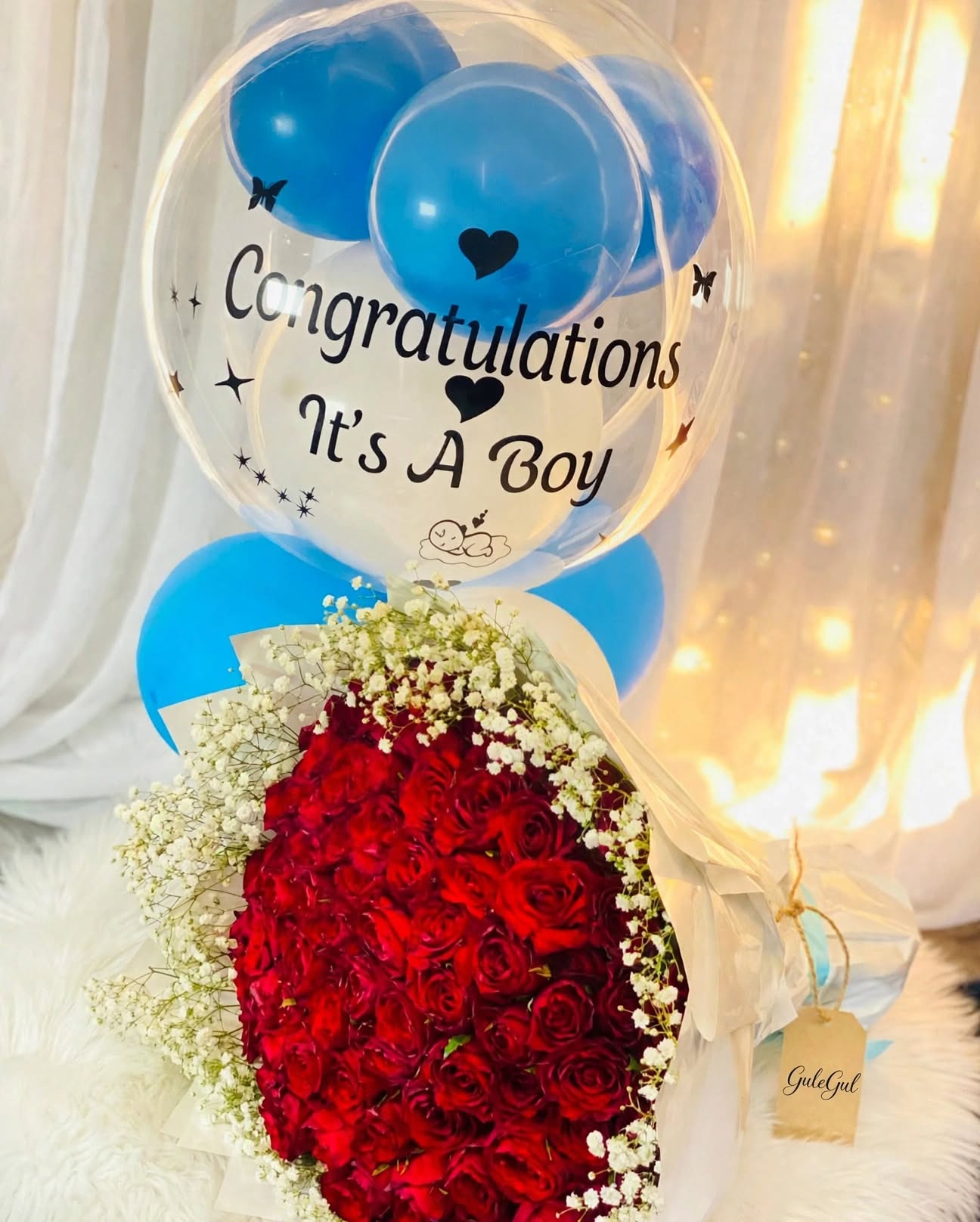 Congratulations Bouquet for Baby Boy — GuleGul Flowers